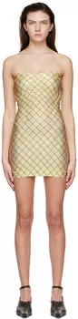 Желтое мини-платье из полиэстера KNWLS