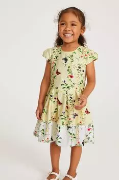 Желтое платье-осман с цветочным мотивом Baker by Ted Baker, желтый