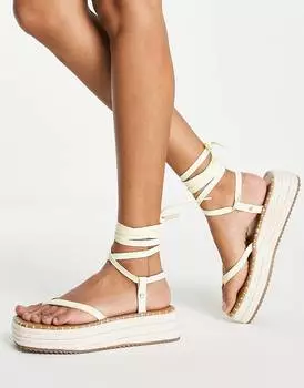 Желтые эспадрильи на платформе ASOS DESIGN Joanna