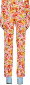 Желтые брюки с цветочным принтом Dries Van Noten