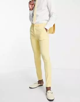 Желтые брюки суперскинни ASOS DESIGN