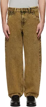 Желтые классические мешковатые джинсы Dime, Overdyed gold
