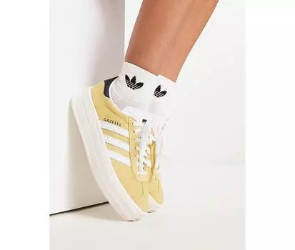 Желтые кроссовки на платформе adidas Originals Gazelle Bold