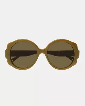 Желтые круглые женские солнцезащитные очки Chlo, желтый