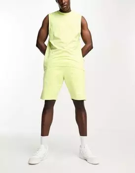 Желтые махровые шорты DKNY