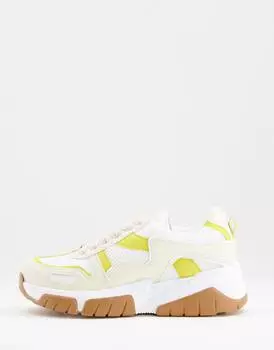 Желтые массивные кроссовки со шнуровкой Topshop Crouch