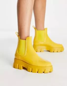 Желтые массивные резиновые сапоги челси ASOS DESIGN Giana
