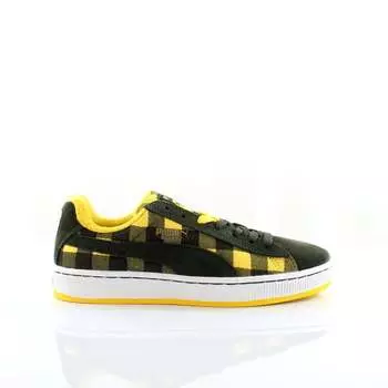 Желтые мужские кроссовки Basket II Check E из синтетического материала 352299 02 Puma, зеленый