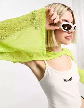 Желтые пляжные шорты тонкой вязки с длинными рукавами COLLUSION