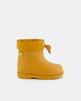 Желтые резиновые сапоги для мальчика с матовой отделкой и регулируемым шнурком Igor, желтый