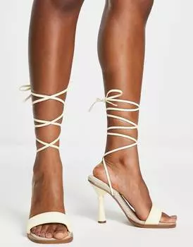 Желтые сандалии на высоком каблуке с мягкой подкладкой ASOS DESIGN Nesha