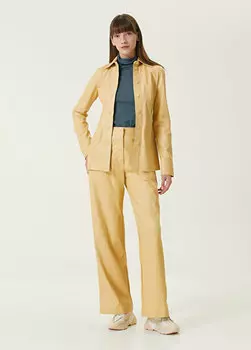 Желтые широкие брюки из искусственной кожи Stella McCartney