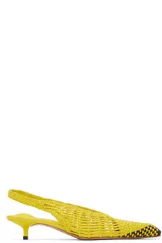 Желтые туфли на каблуке La Croisire 'The Low Cubisto Banane' JACQUEMUS