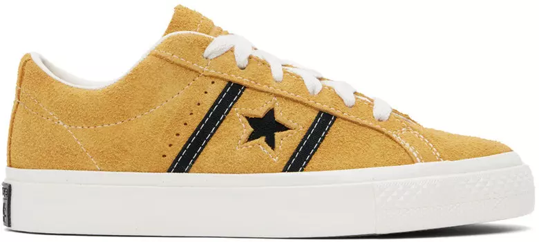 Желтые замшевые низкие кеды One Star Academy Pro Converse, цвет Sunflower gold/Black