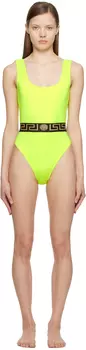 Желтый цельный купальник Greca Versace Underwear