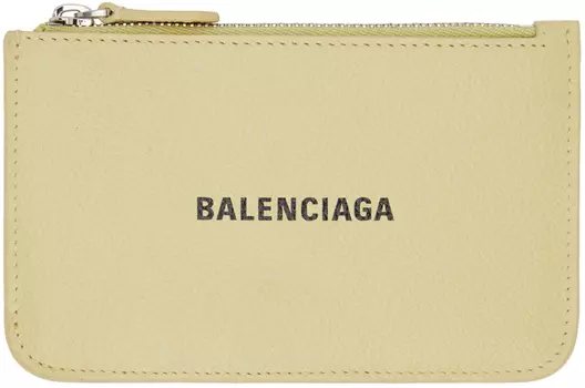 Желтый держатель для монет и карточек, большой, длинный Balenciaga