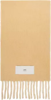 Желтый двухсторонний шарф AMI Paris