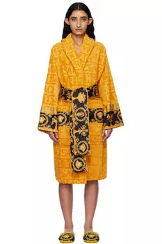 Желтый халат «I Heart Baroque» Versace Underwear