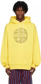 Желтый худи с принтом Marni