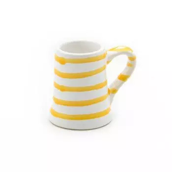 Желтый кувшин с пламенем Stamperl h: 5,5 см / 0,025 л Gmundner Keramik, белый желтый