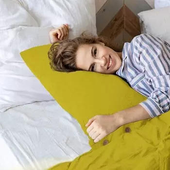 Желтый мытый хлопковый пододеяльник King Queen, полное двойное двустороннее одеяло Doona, набор пододеяльников с эффектом потертости (размер больше 114X118) Generic, Yellow