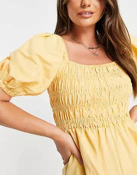 Желтый пляжный комбинезон со сборками Rthyhm Maia