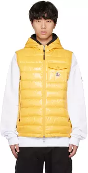 Желтый пуховый жилет раго Moncler