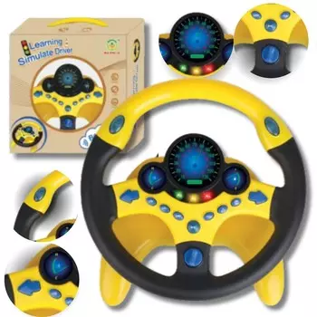 Желтый Рулевое Колесо На Подставке Вращается На 360 Градусов + 4 Батареи Аа Inna marka