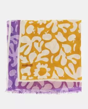 Желтый шарф из вискозы Summer Song с анималистическим принтом Abbacino, желтый