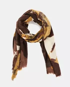 Желтый шерстяной шарф с абстрактным принтом Abbacino, желтый