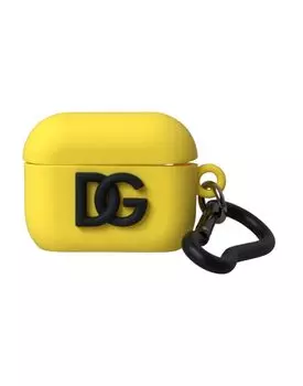 Желтый силиконовый чехол для Airpods с тисненым логотипом Dolce & Gabbana