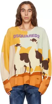 Желтый свитер с ламой Dsquared2
