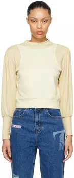 Желтый свитер со вставками Kijun