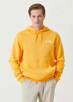 Желтый свитшот с капюшоном и логотипом Les Deux