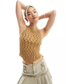 Желтый вязаный жилет COLLUSION space Dyne