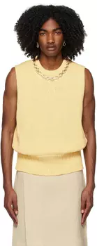 Желтый жилет с круглым вырезом Jil Sander