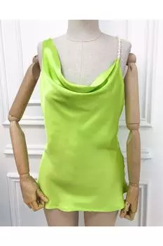 Жемчужная блузка с рюшами и воротником Dilvin, желтый