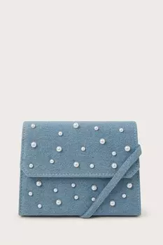 Жемчужная джинсовая сумка Monsoon, синий