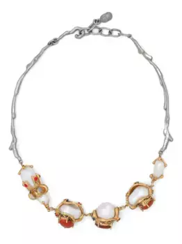 Жемчужное колье Marni, серебяный