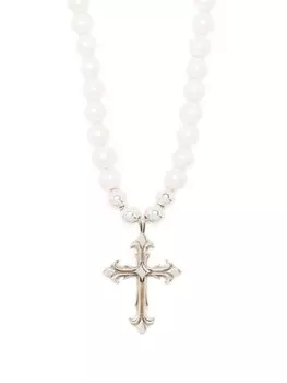 Жемчужное колье с подвеской-крестом Emanuele Bicocchi, белый