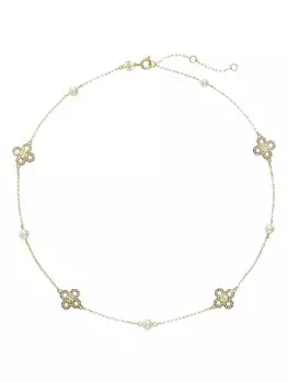 Жемчужное ожерелье Kira Clover Tory Burch, золотой