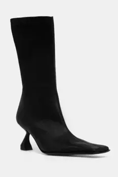 Жемчужные кожаные сапоги Miista, черный