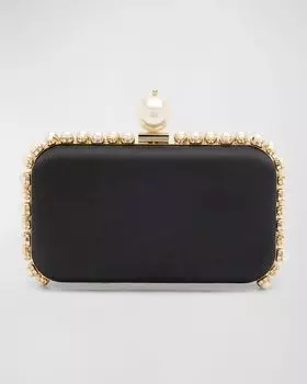 Жемчужный атласный клатч Clio Rosantica, цвет Black