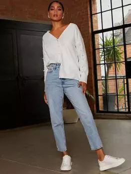 Жемчужный кардиган оверсайз Chi Chi London, кремовый