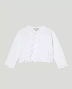 Жемчужный вязаный жакет для девочки с длинными рукавами Coconut El Corte Ingls, белый