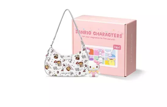 Zhenggang Zgo Женская сумка через плечо Hello Kitty, Hello Kitty - Серая подарочная коробка с куклой B