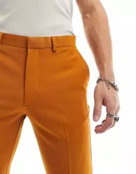 Жено-оранжевые узкие брюки узкого кроя ASOS