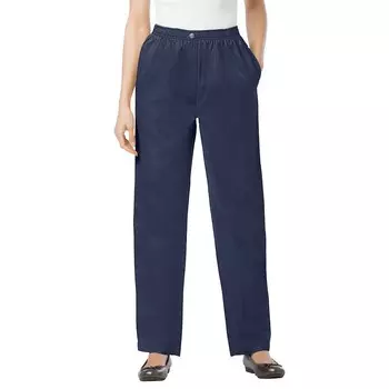 Женщина в женских 7-дневных джинсах прямого кроя больших размеров Woman Within, темно-синий