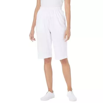 Женщина в женских 7-дневных вязаных шортах-бермудах больших размеров Woman Within, белый