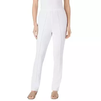 Женщина в женских брюках большого размера для миниатюрных, удобных мягких трикотажных брюк с эластичной резинкой на талии Woman Within, белый